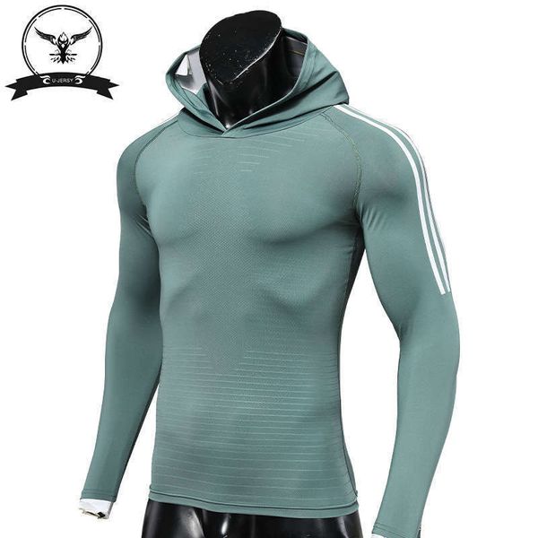 2020 new trainer's wear with cap long sleeve running tight quick drying fitness suit men's sportswear, Gray
2020 new trainer's wear with cap long sleeve running tight quick drying fitness suit men's sportswear, Gray