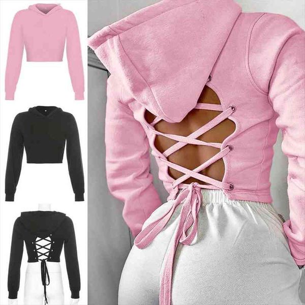 hoodies women sweatshirt women hollow cropped hooded short sweatershirt with back straps sudaderas mujer, Black
hoodies women sweatshirt women hollow cropped hooded short sweatershirt with back straps sudaderas mujer, Black