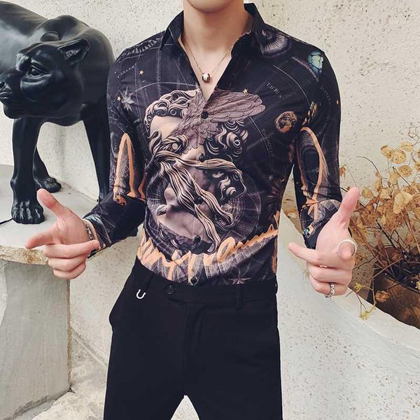 men's casual shirts slim fit camisa masculina clothes streetwear chemise homme manche longue print man long sleeve men shirt1, White;black
men's casual shirts slim fit camisa masculina clothes streetwear chemise homme manche longue print man long sleeve men shirt1, White;black