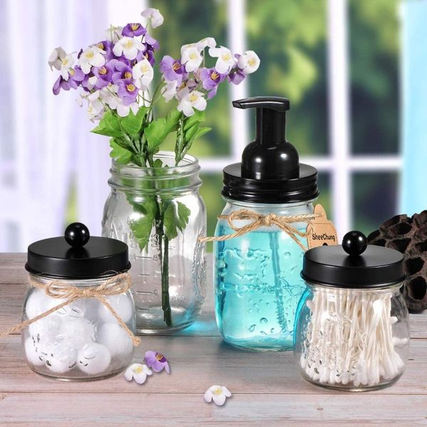 bath accessory set 4pcs mason jar bathroom accessories foaming hand soap dispenser toothbrush holder cotton swab decoration
bath accessory set 4pcs mason jar bathroom accessories foaming hand soap dispenser toothbrush holder cotton swab decoration