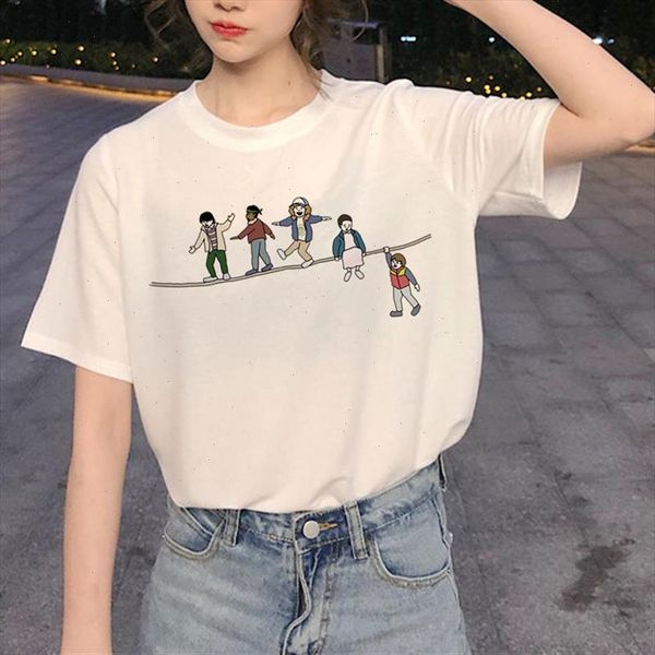 stranger things t shirt vintage women tshirt new harajuku ulzzang graphic funny t shirt summer streetwear female tee, White 
stranger things t shirt vintage women tshirt new harajuku ulzzang graphic funny t shirt summer streetwear female tee, White