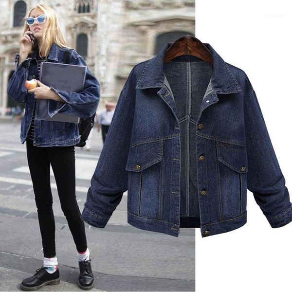 female jacket fashion women casual loose plus size turn-down collar long sleeve denim outcoat pockets jean outwear coat #451, Black;brown
female jacket fashion women casual loose plus size turn-down collar long sleeve denim outcoat pockets jean outwear coat #451, Black;brown