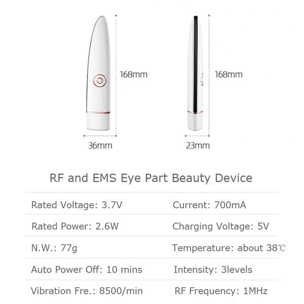 3 in 1 rf ems eye care beauty device vibration massage improve fine lines remove eye bag wrinkle black circle anti puffness tool
3 in 1 rf ems eye care beauty device vibration massage improve fine lines remove eye bag wrinkle black circle anti puffness tool