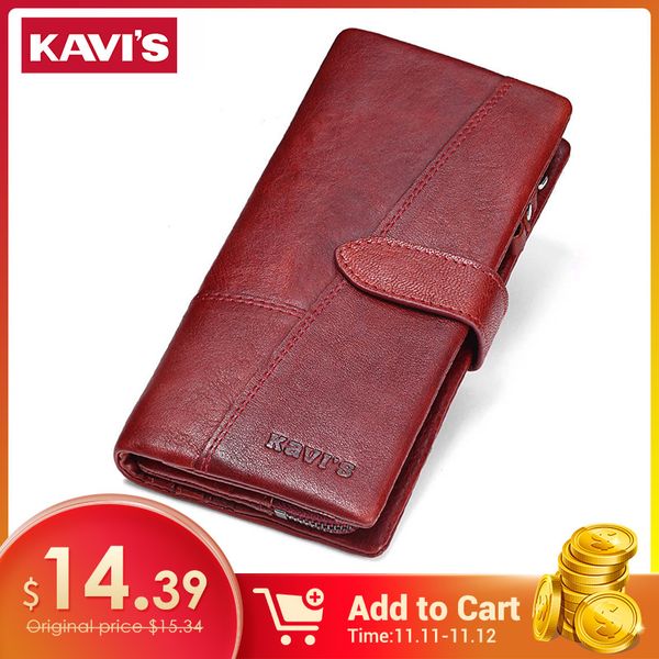 kavis genuine leather women wallet female long clutch lady walet portomonee rfid luxury brand money bag magic zipper coin purse, Red;black
kavis genuine leather women wallet female long clutch lady walet portomonee rfid luxury brand money bag magic zipper coin purse, Red;black