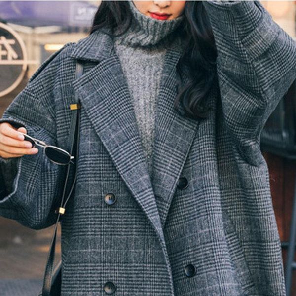 plus plus size fat sister mid-length over-the-knee woolen coat for fall/winter 2020 new thin houndstooth plaid coat women, Black
plus plus size fat sister mid-length over-the-knee woolen coat for fall/winter 2020 new thin houndstooth plaid coat women, Black