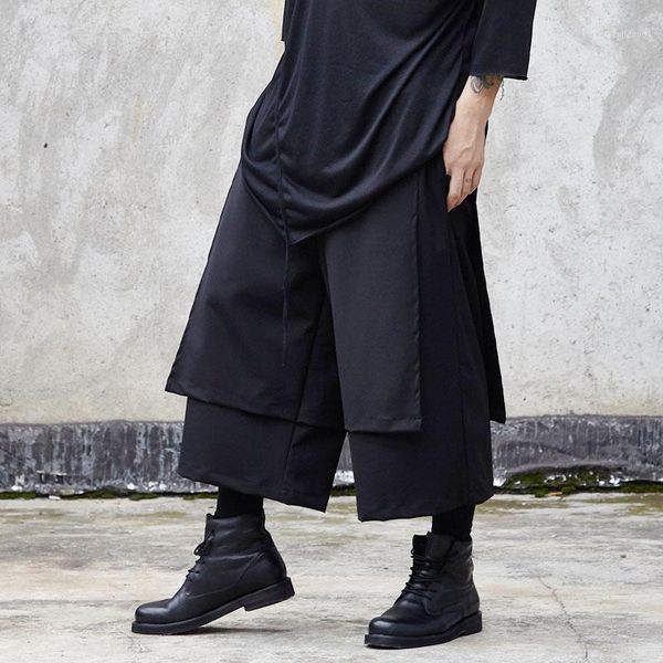 men spliced elastic waist loose casual straight wide leg pants male streetwear hip hop punk gothic harem pant skirt trousers1, Black
men spliced elastic waist loose casual straight wide leg pants male streetwear hip hop punk gothic harem pant skirt trousers1, Black