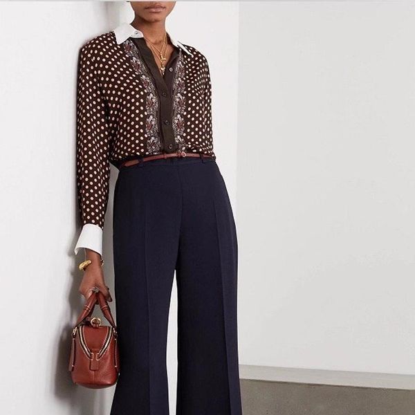 women's blouses & shirts women shirt polka dot printed blouse 100% silk patchwork, White
women's blouses & shirts women shirt polka dot printed blouse 100% silk patchwork, White