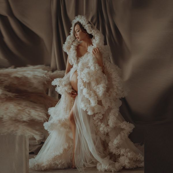 vintage evening dresses fashion bridal tulle robes custom made long sheer women tulle maternity dressing gowns dresses ruffled, Black;red
vintage evening dresses fashion bridal tulle robes custom made long sheer women tulle maternity dressing gowns dresses ruffled, Black;red