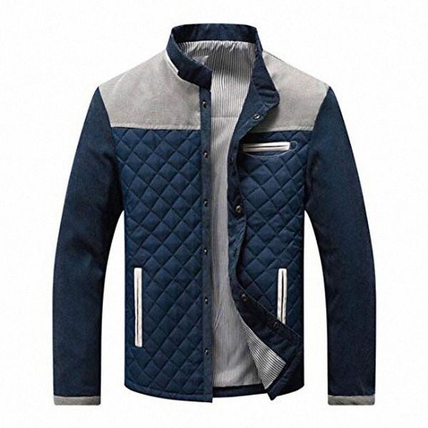 men's contrast stand collar button down quilted jacket large, navy-grey 02xc#, Black
men's contrast stand collar button down quilted jacket large, navy-grey 02xc#, Black