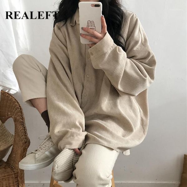 realeft autumn winter 2020 new corduroy women's blouse turn-down collar solid korean style long loose female chic shirts1, White
realeft autumn winter 2020 new corduroy women's blouse turn-down collar solid korean style long loose female chic shirts1, White