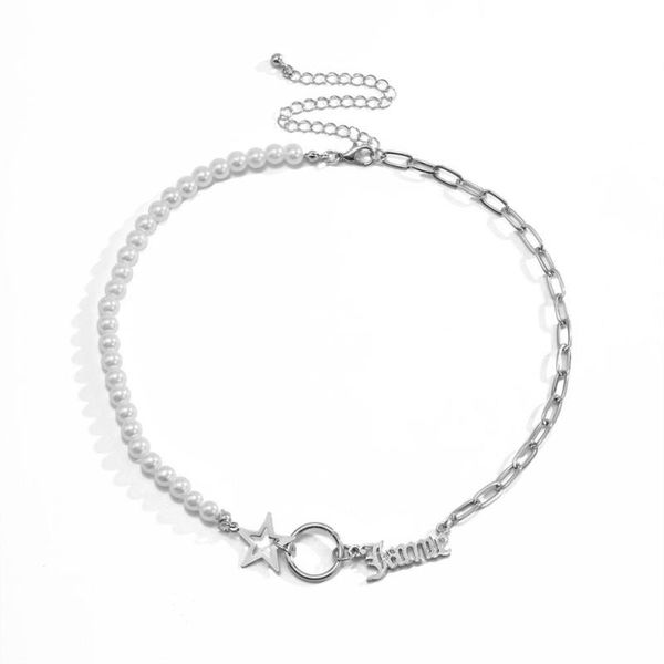 new 2021 pearl chains necklace for women punk chains star letter men pedant necklace couples neck jewelry dropshipping, Silver
new 2021 pearl chains necklace for women punk chains star letter men pedant necklace couples neck jewelry dropshipping, Silver