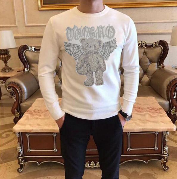 streetwear sweater rhinestone casual slim fit men's fashion brand sweater diamond stone sweaters, White;black
streetwear sweater rhinestone casual slim fit men's fashion brand sweater diamond stone sweaters, White;black