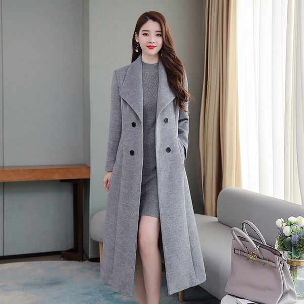 autumn winter european american new thick women's 2021 lapel double-breasted long slim wild woolen coat female e382, Black
autumn winter european american new thick women's 2021 lapel double-breasted long slim wild woolen coat female e382, Black