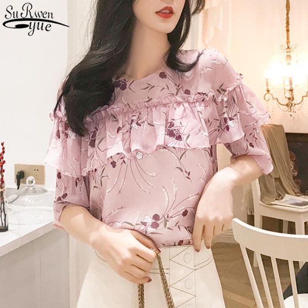 women's blouses & shirts cloth 2021 summer short sleeve female all-match printed chiffon blouse ruffled super shirt women 10036, White
women's blouses & shirts cloth 2021 summer short sleeve female all-match printed chiffon blouse ruffled super shirt women 10036, White