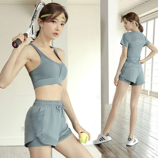 women's new summer net red three piece outdoor sports fitns running yoga suit women, Gray
women's new summer net red three piece outdoor sports fitns running yoga suit women, Gray