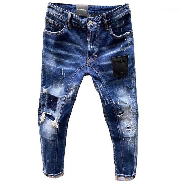men's jeans starbags four season men's letter leather logo hole paint dot hip hop slim blue elastic italian brand d2d2 1
men's jeans starbags four season men's letter leather logo hole paint dot hip hop slim blue elastic italian brand d2d2 1