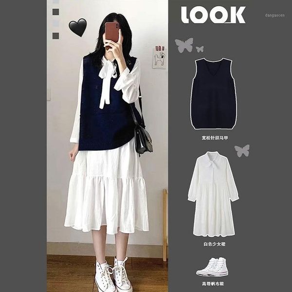 sweet girls wear korean waistcoat + dress two suits 2 piece sets womens outfits sweater set1, Gray
sweet girls wear korean waistcoat + dress two suits 2 piece sets womens outfits sweater set1, Gray