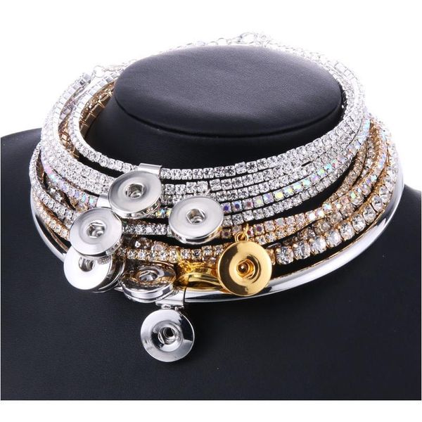 elasticity adjustable crystal choker snap jewelry women's classic torques fit 18mm snap button necklaces & pendants diy bbysev, Silver
elasticity adjustable crystal choker snap jewelry women's classic torques fit 18mm snap button necklaces & pendants diy bbysev, Silver
