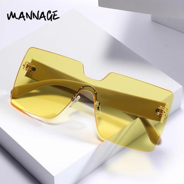 sunglasses 2021 big frame oversize women men rimless shades fashion gradient color square sun glasses, White;black
sunglasses 2021 big frame oversize women men rimless shades fashion gradient color square sun glasses, White;black