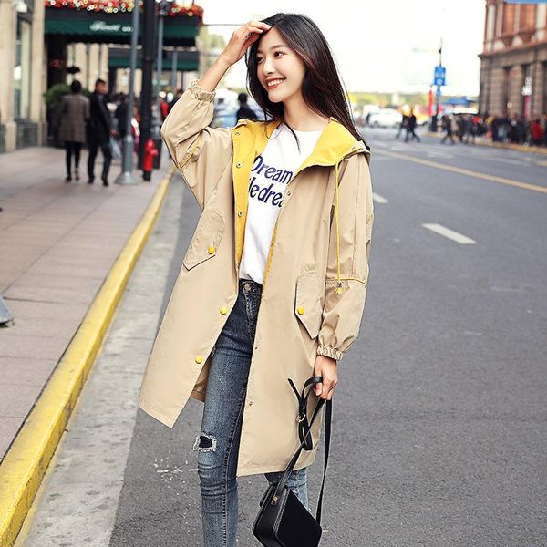 women's trench coats heydress 2021 autumn long windbreaker female korean jacket ladies loose hooded fashion coat student, Tan;black
women's trench coats heydress 2021 autumn long windbreaker female korean jacket ladies loose hooded fashion coat student, Tan;black