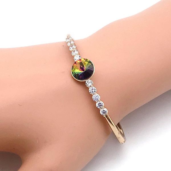 women bracelet bangle made with austrian crystal for girls new round design girls jewellery party accessories gift, Black
women bracelet bangle made with austrian crystal for girls new round design girls jewellery party accessories gift, Black