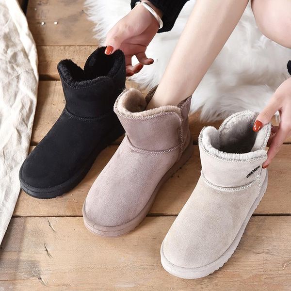 women's leather boots flat heel luxury designer plush australia shoes round toe boots-women fashion fur snow ankle, Black
women's leather boots flat heel luxury designer plush australia shoes round toe boots-women fashion fur snow ankle, Black