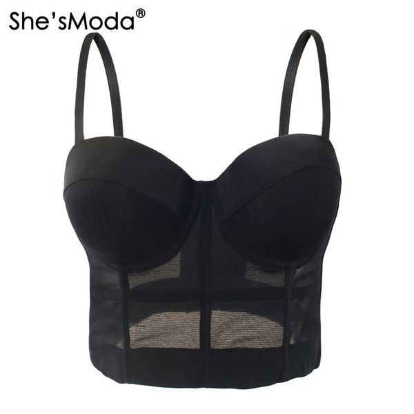 she'smoda mesh push up bralet women's corset bustier bra night club party cropped vest plus size lj200820, White
she'smoda mesh push up bralet women's corset bustier bra night club party cropped vest plus size lj200820, White