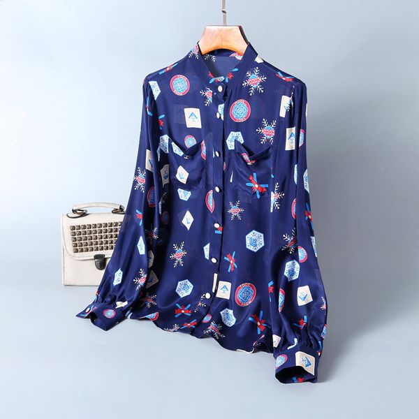 2020 shirt printed silk from women's temperament boutique in form of shirts above collar button down the cardigan nx5m, White
2020 shirt printed silk from women's temperament boutique in form of shirts above collar button down the cardigan nx5m, White