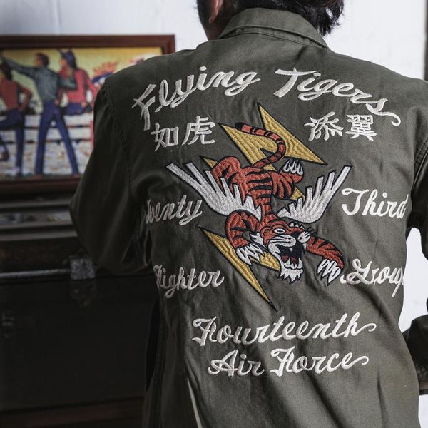 no stcok flying tigers tour men's embroidered style sukajan souvenir jacket r3ox, Black;brown
no stcok flying tigers tour men's embroidered style sukajan souvenir jacket r3ox, Black;brown