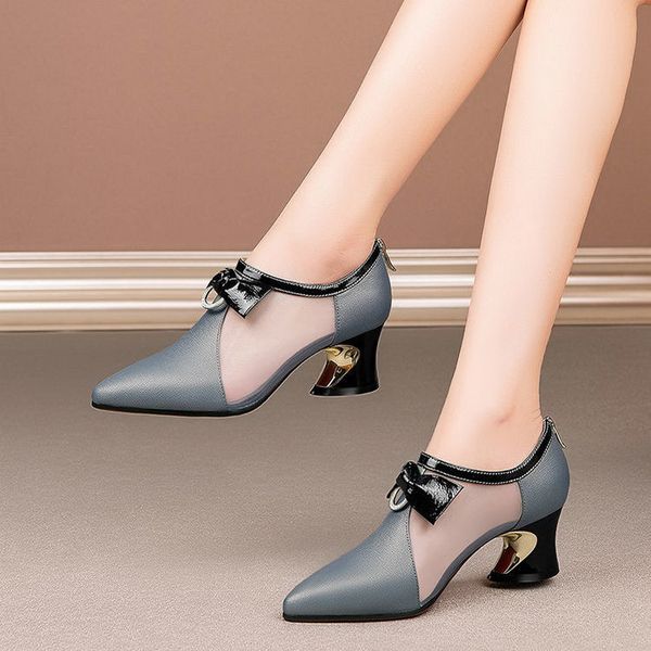 2022 spring new women mesh high heelssplit leather shoeshollow outpointed toebowtieslip onfemale footwareblackblue, Black
2022 spring new women mesh high heelssplit leather shoeshollow outpointed toebowtieslip onfemale footwareblackblue, Black