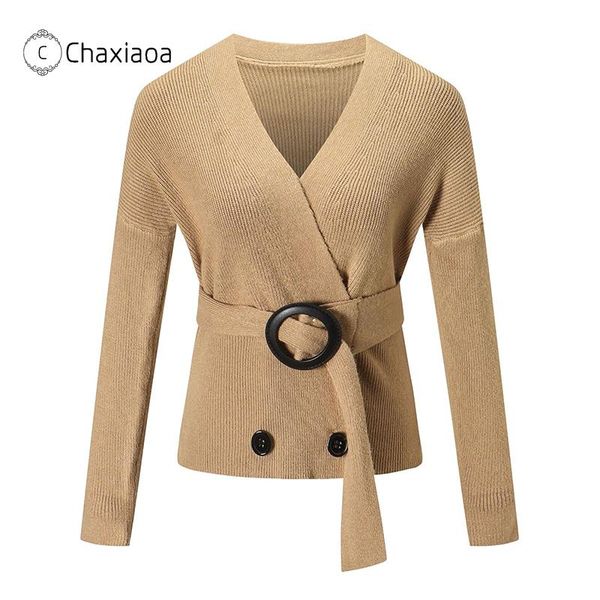 chaxiaoa 2020 fall women sweaters double-breasted v-neck long sleeve knit sweater solid color slim sashes fashion sweaters x400, White;black
chaxiaoa 2020 fall women sweaters double-breasted v-neck long sleeve knit sweater solid color slim sashes fashion sweaters x400, White;black