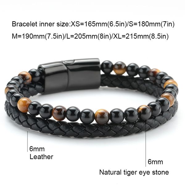 men charm stainless steel leather tiger eye stone 6mm natural bead bracelet constellation bracelets menjewelry y200730, Black
men charm stainless steel leather tiger eye stone 6mm natural bead bracelet constellation bracelets menjewelry y200730, Black