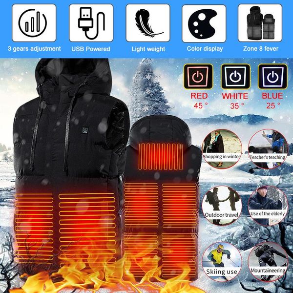 9 areas heated vest jacket usb men winter electrical heated sleevless jacket outdoor fishing hunting waistcoat hiking vest m-7xl, Gray;blue
9 areas heated vest jacket usb men winter electrical heated sleevless jacket outdoor fishing hunting waistcoat hiking vest m-7xl, Gray;blue