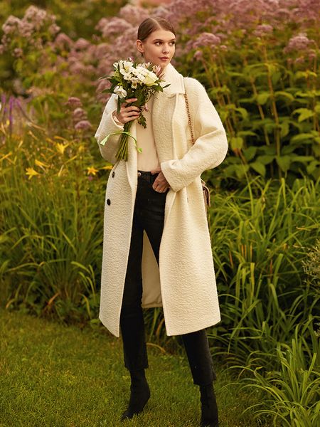 msseve water ripple white cashmere women's middle long high end 2020 new winter woolen coat, Black
msseve water ripple white cashmere women's middle long high end 2020 new winter woolen coat, Black