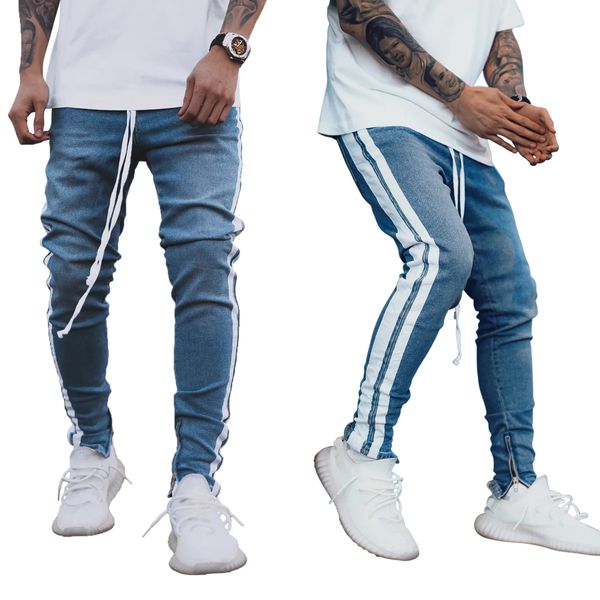 mens blue white striped jeans mid waist zipper fly slim pencil pants homme skateboard street wear
mens blue white striped jeans mid waist zipper fly slim pencil pants homme skateboard street wear
