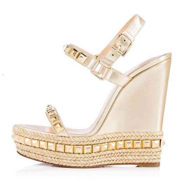 ladies 20 famous red bottom wedge cataclou sandals gold patent leather studded ankle strap women's pumps party dress eu35-42,with box, Black
ladies 20 famous red bottom wedge cataclou sandals gold patent leather studded ankle strap women's pumps party dress eu35-42,with box, Black