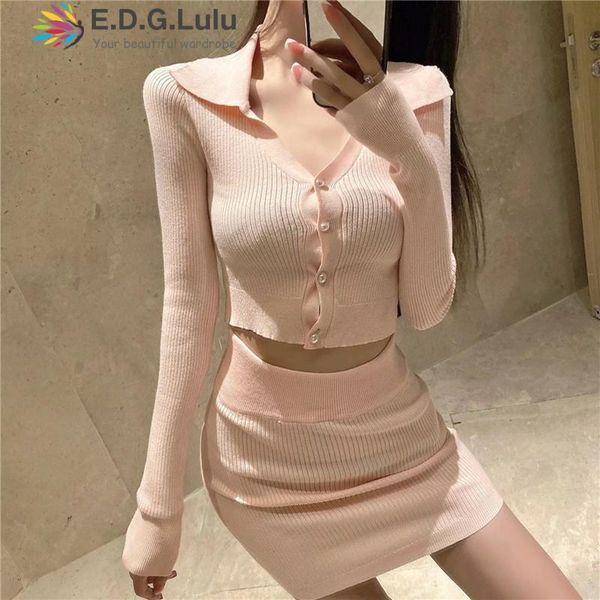women's tracksuits edglulu winter knitted women two piece set skirt turn-down collar long sleeve single breasted high waist tight 1113, Gray
women's tracksuits edglulu winter knitted women two piece set skirt turn-down collar long sleeve single breasted high waist tight 1113, Gray