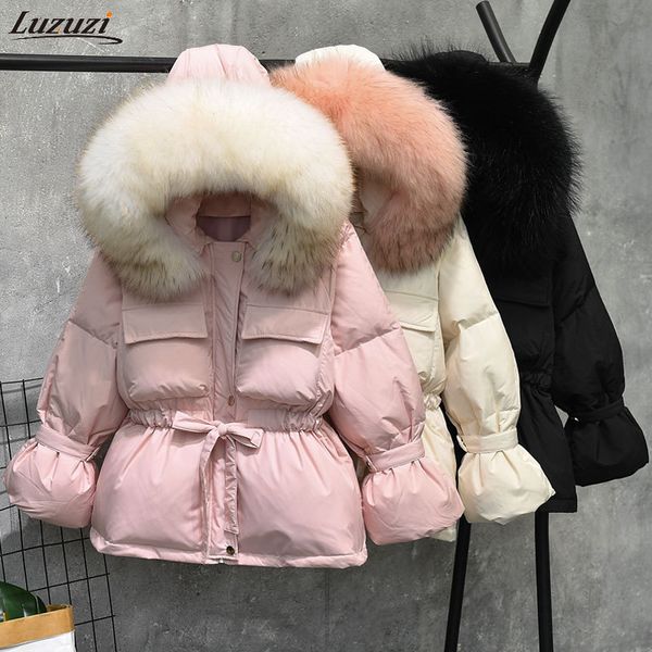 luzuzi large natural raccoon fur hooded winter jacket women 90% white duck down coats thick warm parkas sash tie up snow coat c1204, Black
luzuzi large natural raccoon fur hooded winter jacket women 90% white duck down coats thick warm parkas sash tie up snow coat c1204, Black