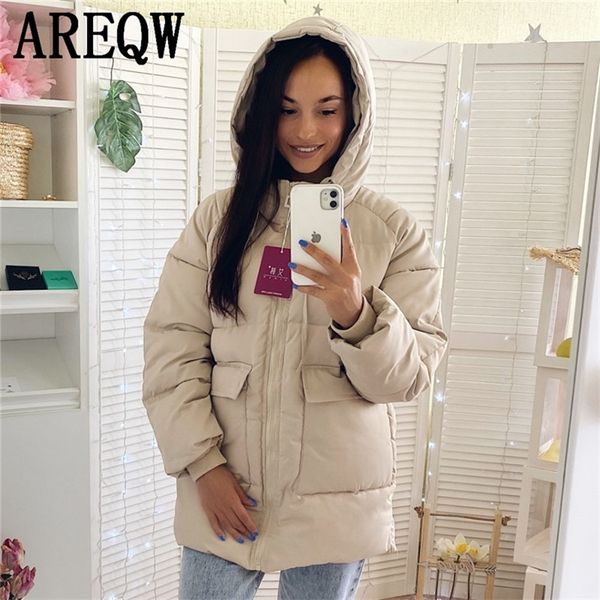autumn winter cotton parkas oversized coats and jackets womens outerwear hooded puffer jacket 201214, Black
autumn winter cotton parkas oversized coats and jackets womens outerwear hooded puffer jacket 201214, Black