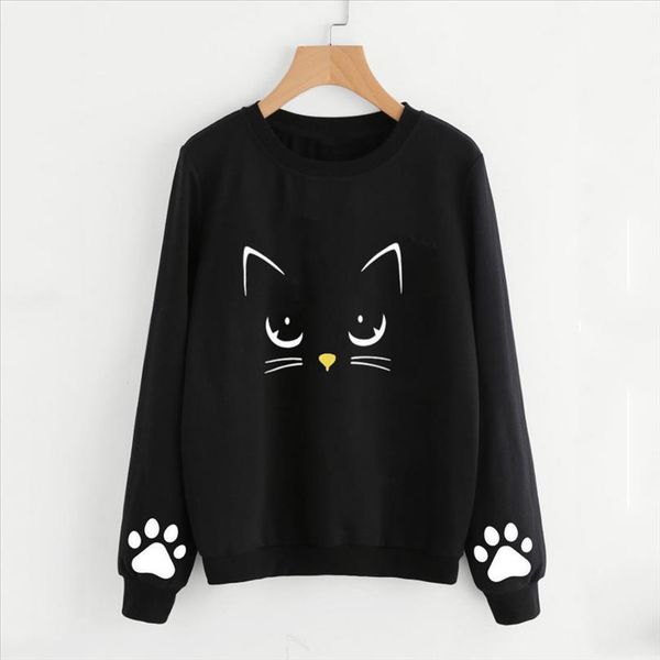 38 popular women autumn and winter cat weater round neck long sleeve regular womens and blouses ladies top, White
38 popular women autumn and winter cat weater round neck long sleeve regular womens and blouses ladies top, White