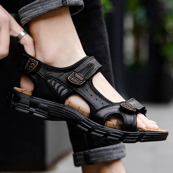 man sandals summer breathable men handmade genuine leather roman shoes hollow outdoor lightweight breathable casual beach rubber #wr10, Black
man sandals summer breathable men handmade genuine leather roman shoes hollow outdoor lightweight breathable casual beach rubber #wr10, Black