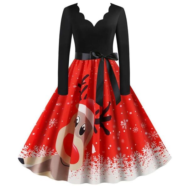 vintage christmas dress women casual patchwork party dress christmas deer printed robe 50s 60s rockabilly swing pinup vestidos, Black;gray
vintage christmas dress women casual patchwork party dress christmas deer printed robe 50s 60s rockabilly swing pinup vestidos, Black;gray