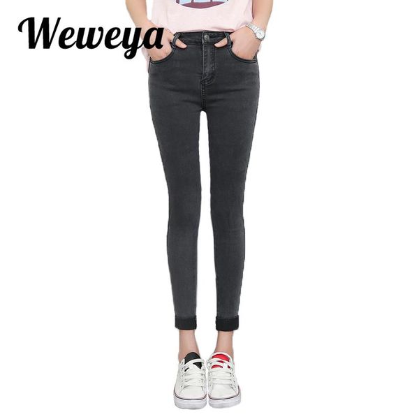 women's jeans weweya 2021 women stretch skinny ankle length cuffs black female slim pencil pants denim trousers plus size 25-31, Blue
women's jeans weweya 2021 women stretch skinny ankle length cuffs black female slim pencil pants denim trousers plus size 25-31, Blue