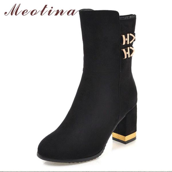 Meotina Women Boots Autumn Ankle Boots Zipper Thick High Heel Short Buckle Round Toe Shoes Lady Winter Red Plus Size 33-43, Black
Meotina Women Boots Autumn Ankle Boots Zipper Thick High Heel Short Buckle Round Toe Shoes Lady Winter Red Plus Size 33-43, Black