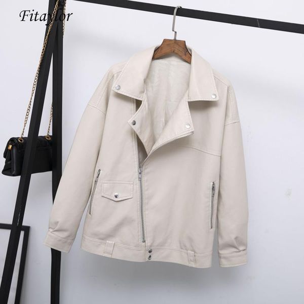 fitaylor autumn women faux leather jacket casual loose soft pu motorcycle punk leather coat female zipper rivet outerwear1, Black
fitaylor autumn women faux leather jacket casual loose soft pu motorcycle punk leather coat female zipper rivet outerwear1, Black
