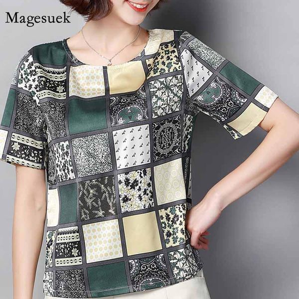 women's blouses & shirts plus size pullover women blouse blusas mujer de moda 2021 plaid print chiffon short sleeve 3959 50, White 
women's blouses & shirts plus size pullover women blouse blusas mujer de moda 2021 plaid print chiffon short sleeve 3959 50, White