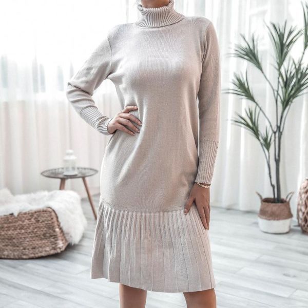 casual dresses turtleneck sweater dress women autumn winter long sleeve solid beige tunic knitted pleated knitwear, Black;gray
casual dresses turtleneck sweater dress women autumn winter long sleeve solid beige tunic knitted pleated knitwear, Black;gray