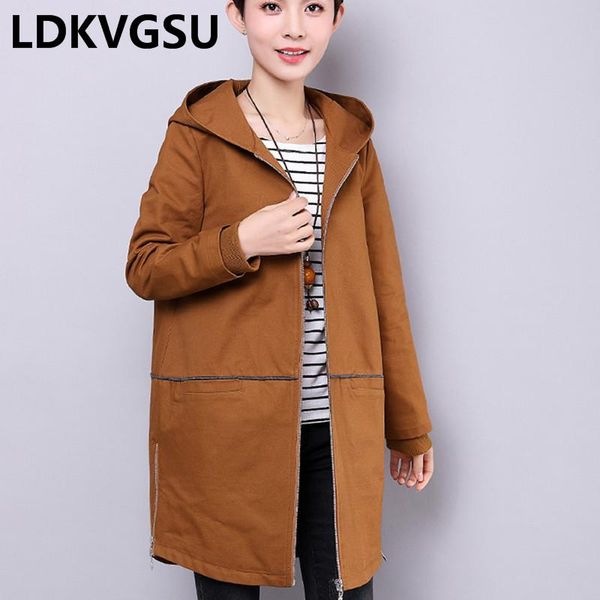 large size 4xl women windbreaker coat 2020 spring autumn new hooded solid color zipper loose trench outerwear middle-aged is398, Tan;black
large size 4xl women windbreaker coat 2020 spring autumn new hooded solid color zipper loose trench outerwear middle-aged is398, Tan;black
