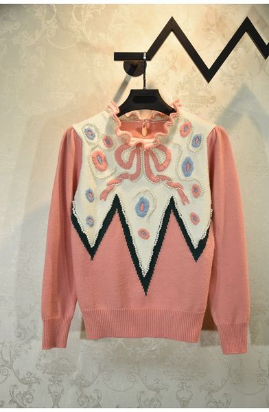 680 2020 autumn brand same style regular long sleeve crew neck pink beads kint sweater women clothes yashi, White;black
680 2020 autumn brand same style regular long sleeve crew neck pink beads kint sweater women clothes yashi, White;black