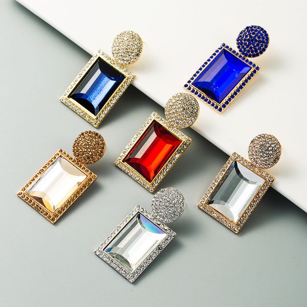 fashion full crystal drop earrings women geometric statement square metal dangle earrings wedding party jewelry, Golden
fashion full crystal drop earrings women geometric statement square metal dangle earrings wedding party jewelry, Golden